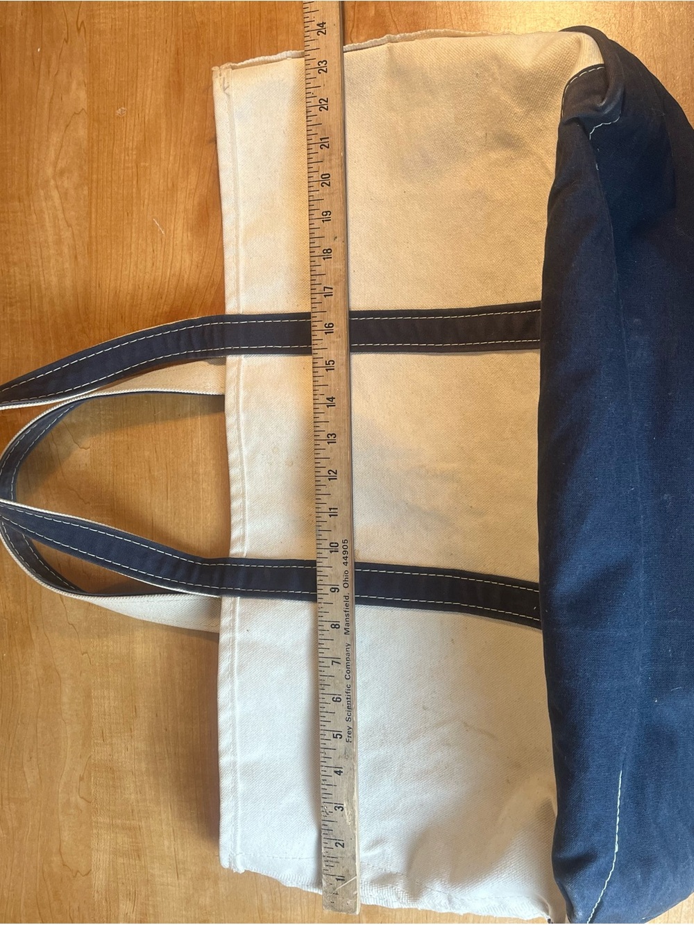 Vintage L.L. Bean Boat and Tote Canvas Bag Large Navy Blue Classic - Picture 9 of 12